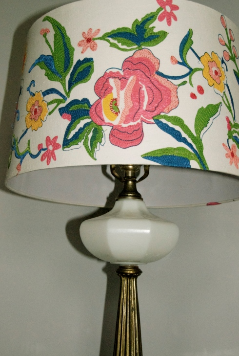 I love this lampshade in my living room!  So colorful.